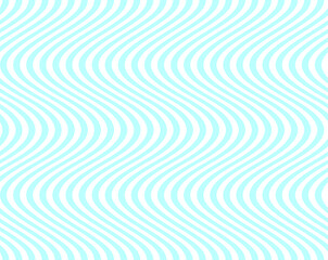  70s wavy lines in baby blue. Vector seamless pattern 