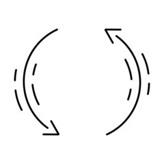 turn arrows icon on white background, vector illustration.