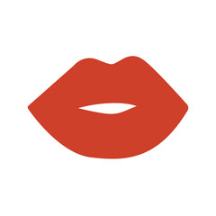 Vector simple red lips on a white background