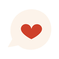 Obraz na płótnie Canvas Red heart in speech bubble icon vector love illustration