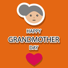 Grandmother day sticker, vector art illustration.