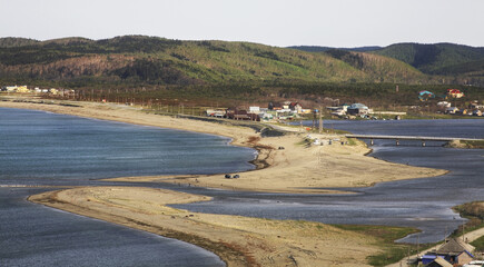 Fototapeta na wymiar View of Okhotsk. Puzin Peninsula. Sakhalin. Far East. Russia