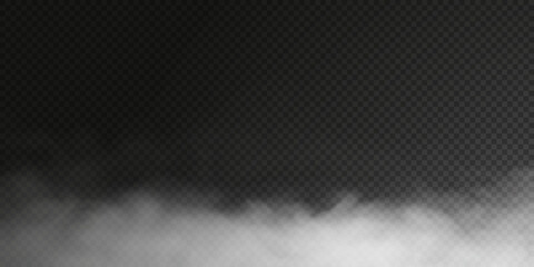 White smoke puff isolated on transparent black background. PNG. Steam explosion special effect. Effective texture of steam, fog, smoke png. Vector illustration
