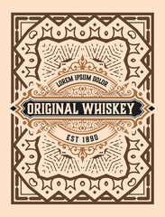 Whiskey label with old frames