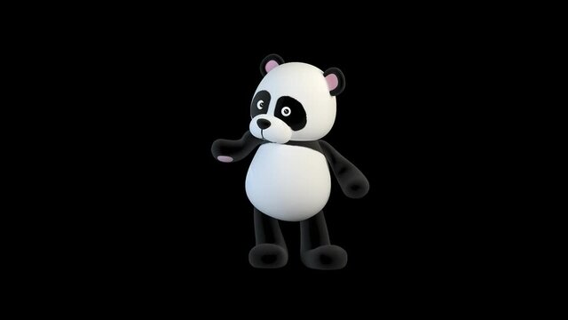 Panda bear shy