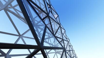 architectural construction lattice 3d rendering
