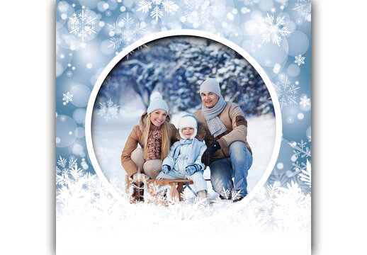 Frost Winter Family Photo Card Layout