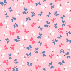 Hand drawn butterfly seamless background. Vector illustration.  Surface decoration.
