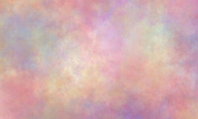 Watercolor background in pink, yellow, purple, green, blue and orange tones. Copy space, horizontal banner.