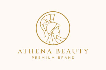 Beauty athena goddess logo brand - obrazy, fototapety, plakaty