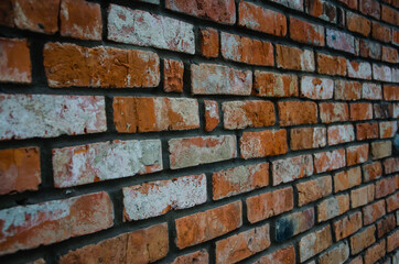 Brick wall with red brick, red brick background.