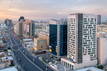 Aerial View of Salwa Road C ring Road Doha Qatar