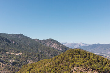 Fototapeta na wymiar Panoramic view of the Sierra de segura in Jaen, Andalusia, Spain.