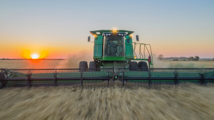 Harvester in the sunset.