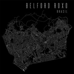 Obraz premium Belford Roxo city vector map poster. Brazil municipality square linear street map, administrative municipal area.