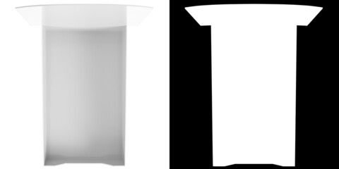3D rendering illustration of an elongated counter display