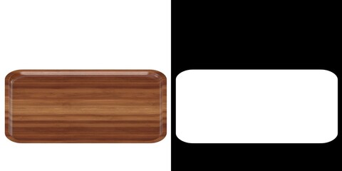 3D rendering illustration of a empty canteen tray