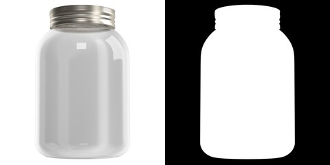 3D rendering illustration of a empty plastic jar