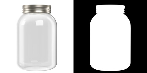 3D rendering illustration of a empty plastic jar