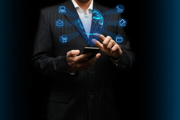 Accessing the internet interface with smart phone and internet connection technology