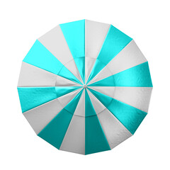 Obraz premium White and light blue sunshade Top view for summer