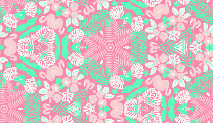 Pink Green Textile Seamless Pattern