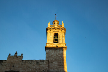 VALENCIA , SPAIN - DECEMBER 6, 2021: historical buildings in Valencia old town