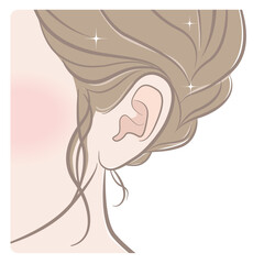 女性の耳イラスト