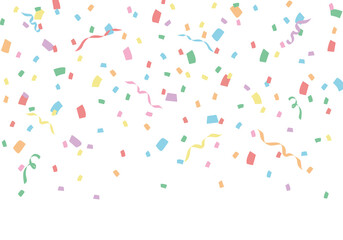 パステルカラーの紙吹雪　背景素材
