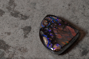 Colorful boulder opal gem from Koroit Australia