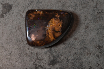 Colorful boulder opal gem from Koroit Australia