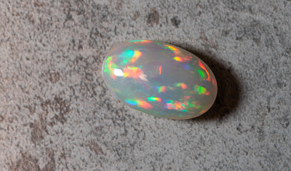 Colorful milky opal gem from Welo Ethiopia