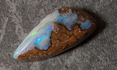 Colorful boulder opal gem from Winton Australia
