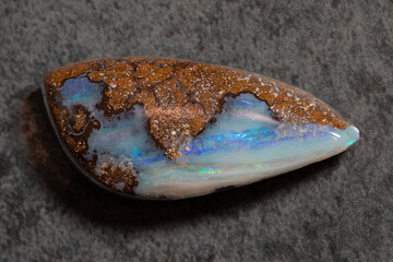 Colorful boulder opal gem from Winton Australia