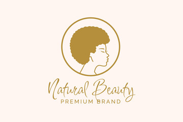 African american girl natural beauty logo