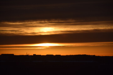 sunset over the city