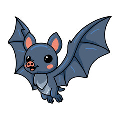 Cute little bat cartoon flying