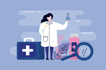 Science - The investigation woman scientist