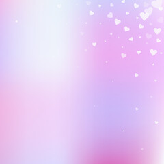 White heart love confettis. Valentine's day corner