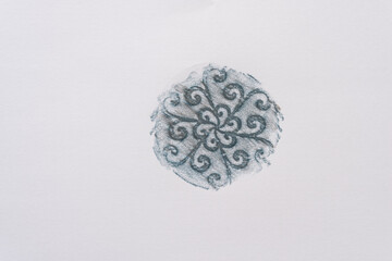 decorative element with curves and floral shapes