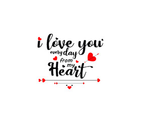 I love you everyday from my heart Free Vector