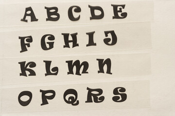 alphabet on transparency