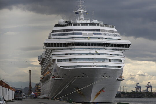Costa Fascinosa cruise ship of italian Costa Cruises company docks at Pier Mau&aacute;, Rio de Janeiro, Brazil 