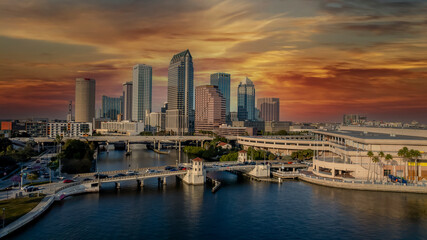 Naklejka na ściany i meble Aerial View Of The City Of Tampa, Florida
