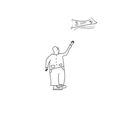 dolar man catches money dolar, dolar flies