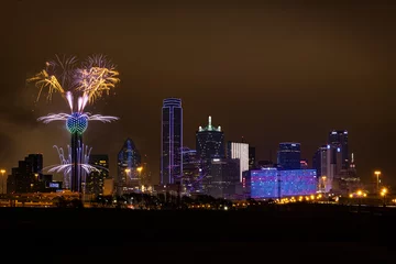 Poster New Year fireworks over the Dallas skyline © Kartik Deshpande