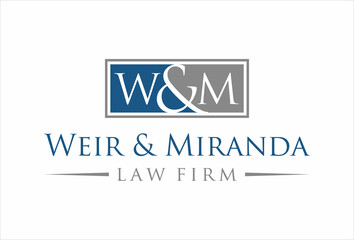 initials WM Logo Design. Lawyer, Justice, Law Attorney, Legal, Law Office, Scale, Law firm, Attorney Corporate Business Logo Template