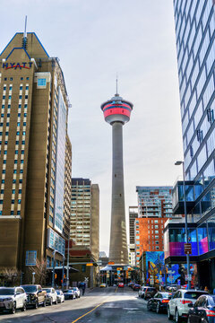 The iconic Calgary Tower was built to celebrate Canada's centennial in 1967. Opened in 1968, the 627 feet tall tower was the tallest structure in Calgary at the time.