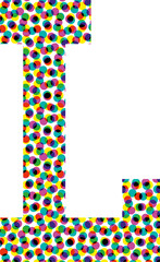 Colorful halftone font design LETTER L