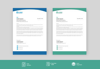 new modern creative Letter Head Design, Business latter head Pad Design. abstract creative letterhead design colorful design corporate company letterhead.